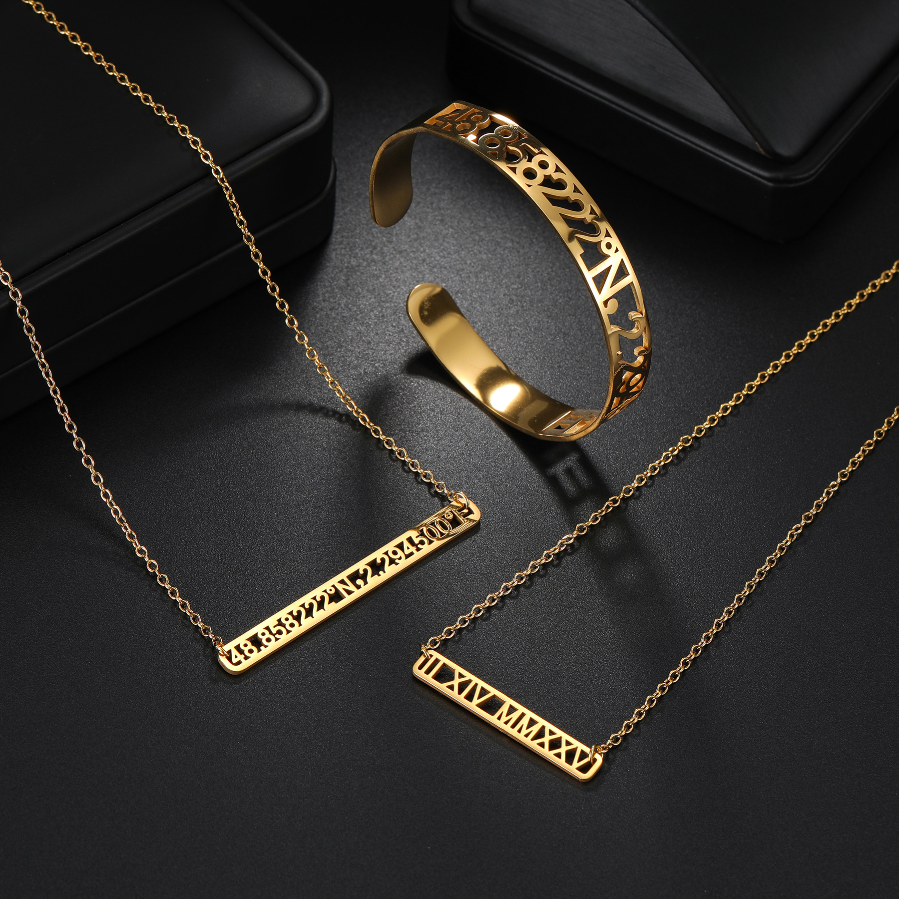 Coordinates Bracelet - Nextvance Custom Address Coordinate Necklace Bangle