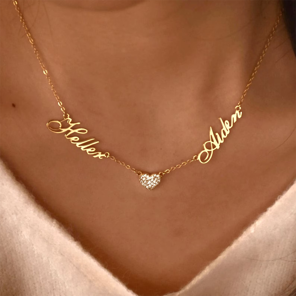Custom Two Name Necklace For W - đánh giá và giá Name Necklace Custom
