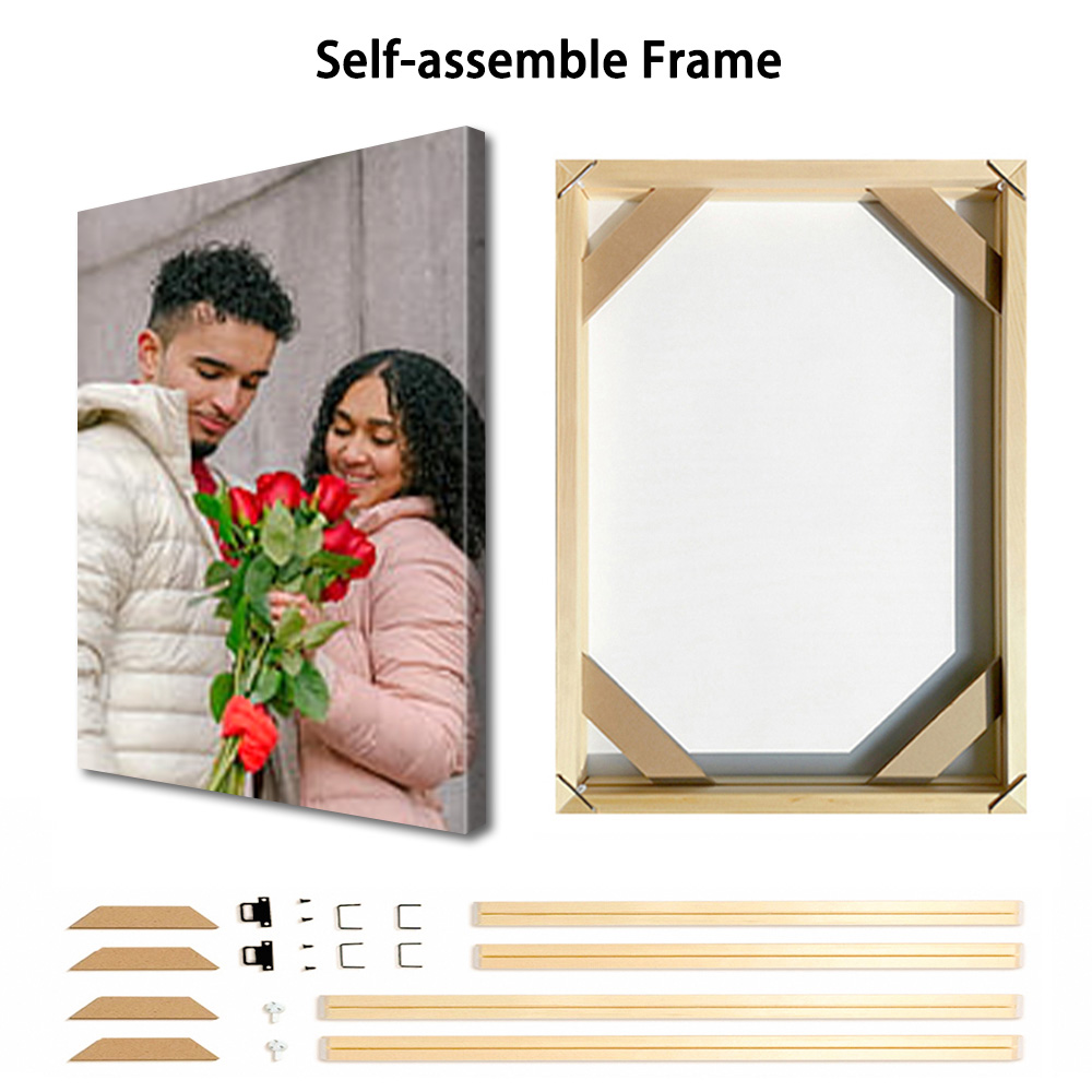 1 Pc Customized Photos on Canv - đánh giá và giá Engraved Wood Frame
