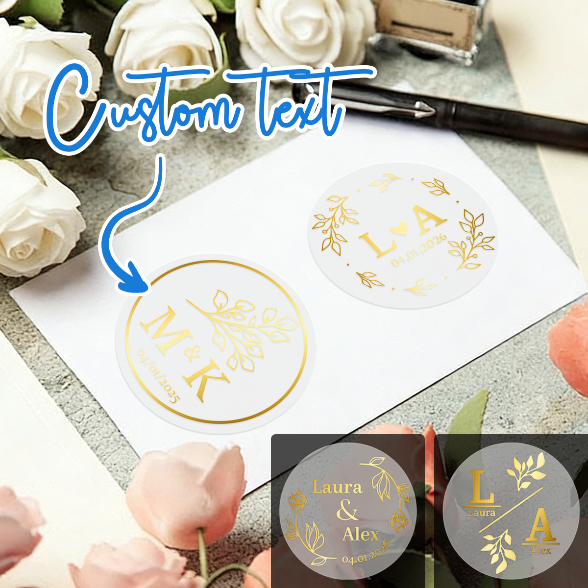 30/60/120/240pcs Custom Text R - đánh giá và giá Personalised Candle Label