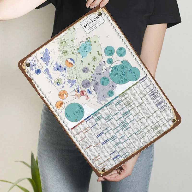 Whiskies of Scotland Poster Ma - đánh giá và giá Custom Map Poster