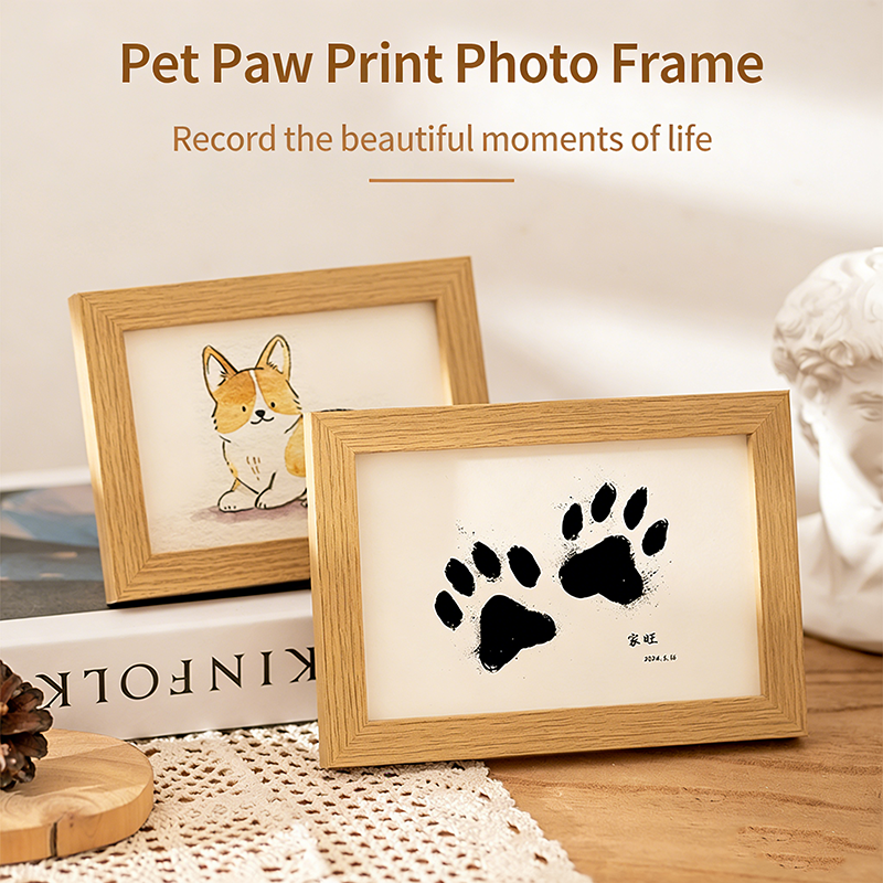 Diy Wooden Baby Pet Paw Print  - đánh giá và giá Engraved Wood Frame