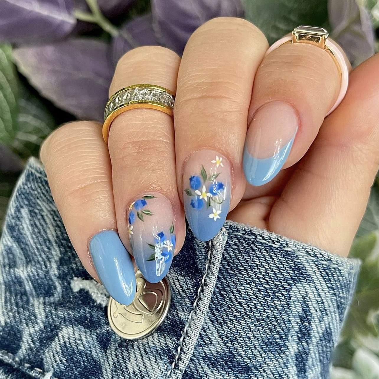 24Pcs Simple Almond Nails Tips - đánh giá và giá Pressed Flower Art