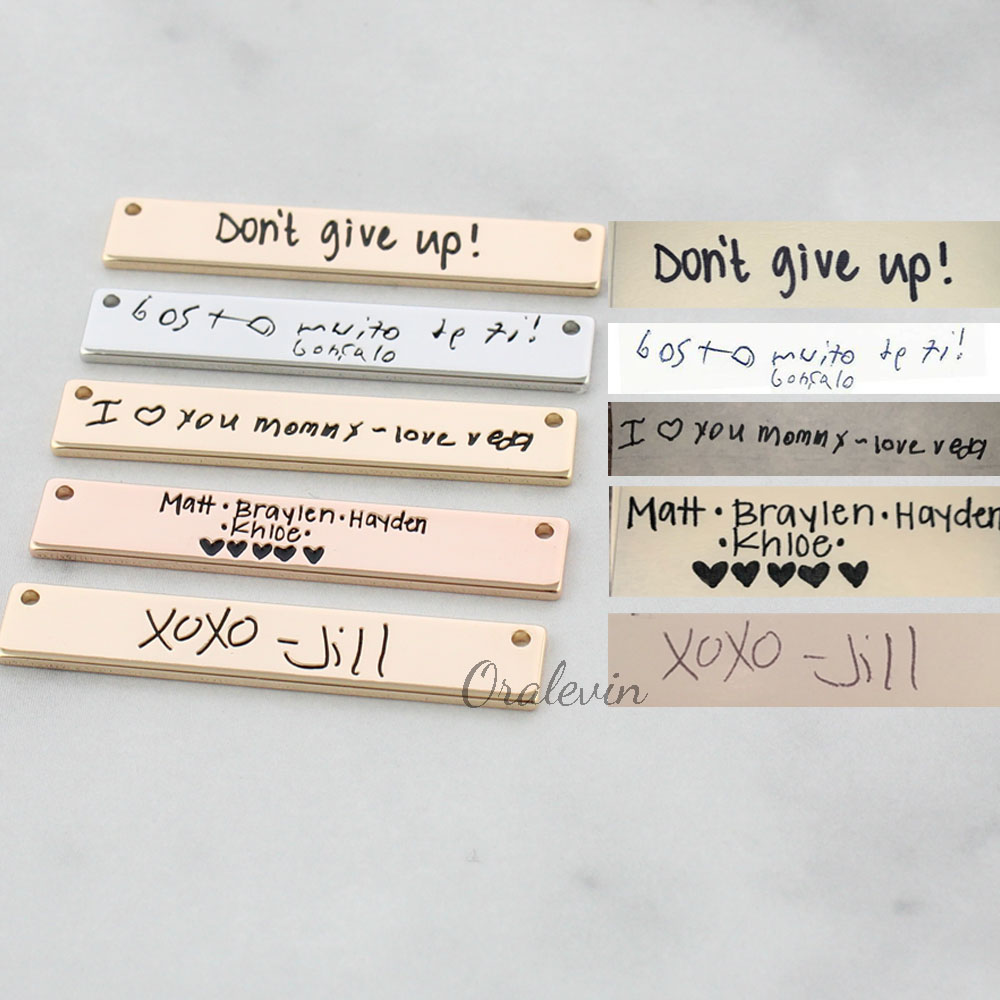 Personalized Custom Actual Han - đánh giá và giá Handwriting Necklace Bar