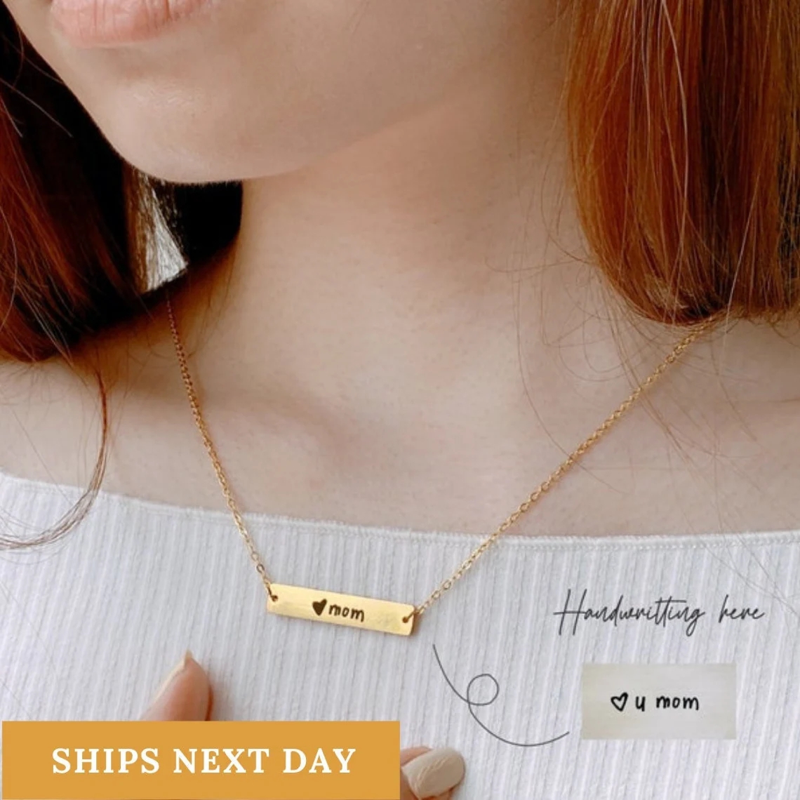 Actual Handwriting Bar Necklac - đánh giá và giá Handwriting Necklace Bar
