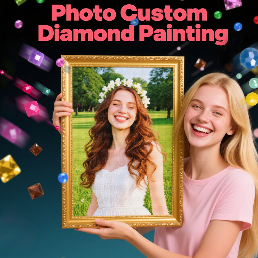 HUACAN Full Kits Diamond Paint - đánh giá và giá Photo Mosaic Print