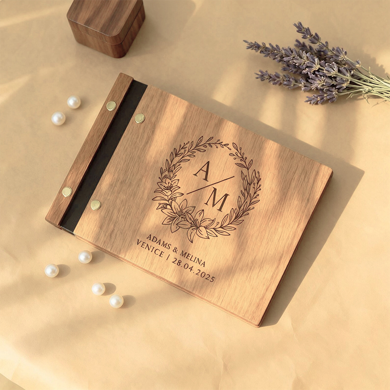 Personalized Wooden Wedding Gu - đánh giá và giá Custom Photo Book