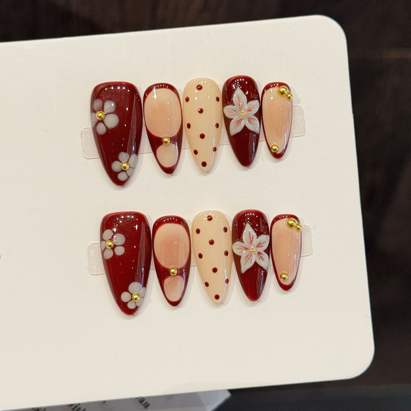10pcs Handmade Wine Red French - đánh giá và giá Pressed Flower Art